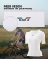 Preview: ROCKBROS | TVI Damen Fitness Sportshirt – Kurzarm Gym Shirt, Weiß, Atmungsaktives Funktionsshirt